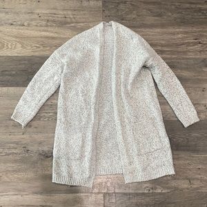 White and Grey cardigan sweater